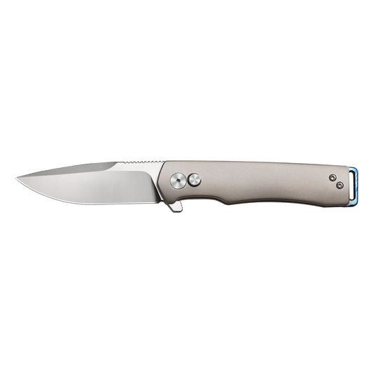 Vesta | Button Lock | D2 Blade & Titanium Handle | VE-03