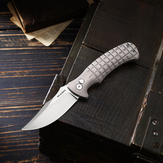Ti-Reef | Button Lock | D2 Blade & Titanium Handle | TX-03