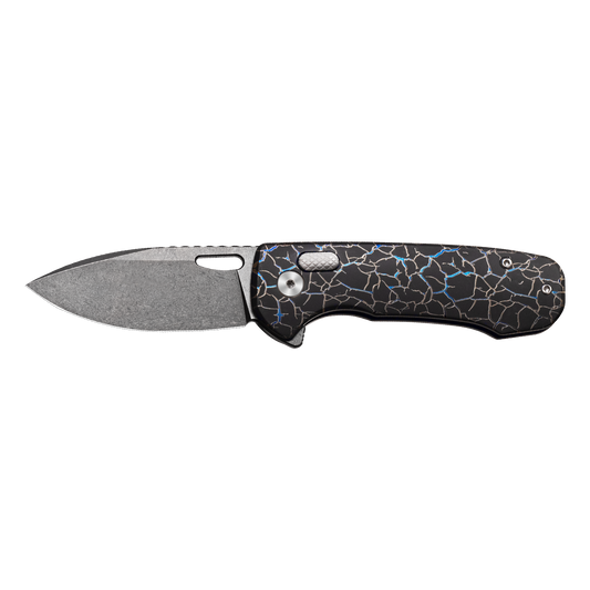 Pallas | Top Liner Lock | D2 Blade & Cracked Ice Titanium Handle | PA-03