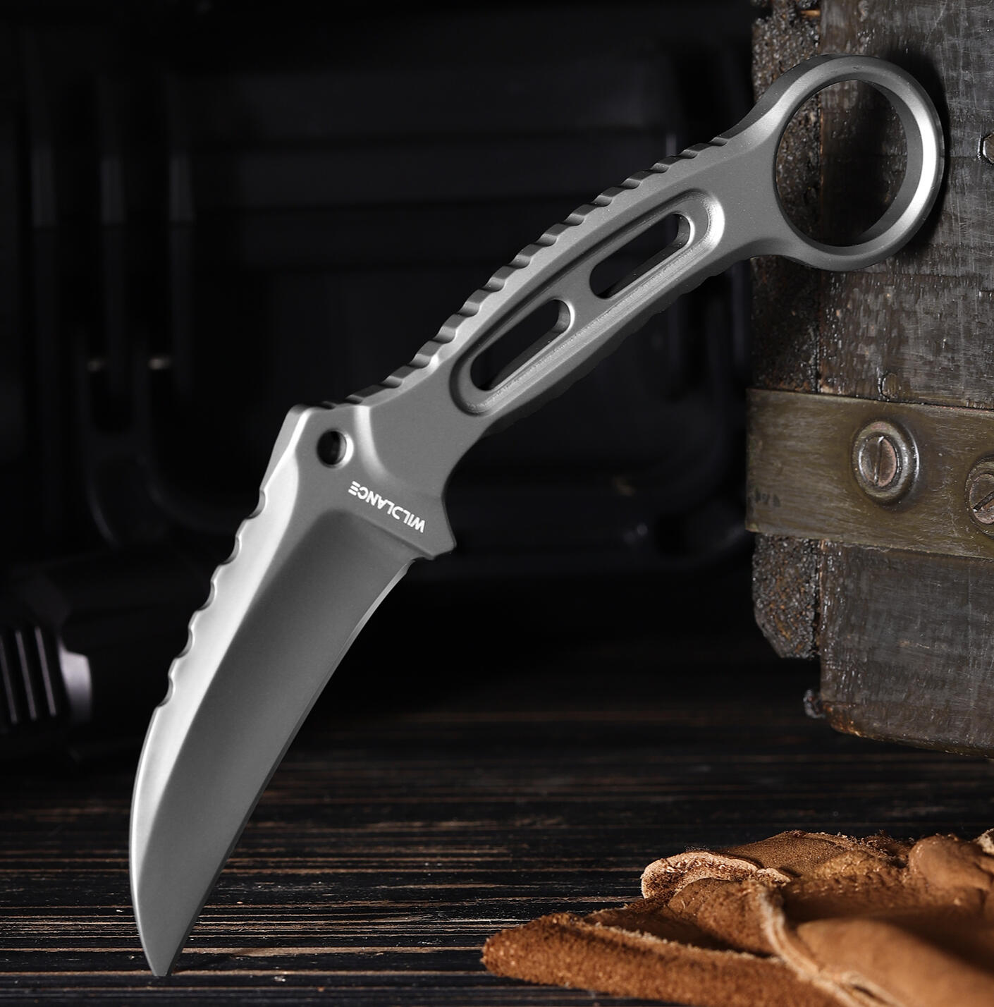 EDC Fixed Blade Knife with Sheath, Camping Knife Fixed Blade 3.2" DC53 steel Outdoor Survival Blade Full Tang Hunting Knives for Men Women IB-03
