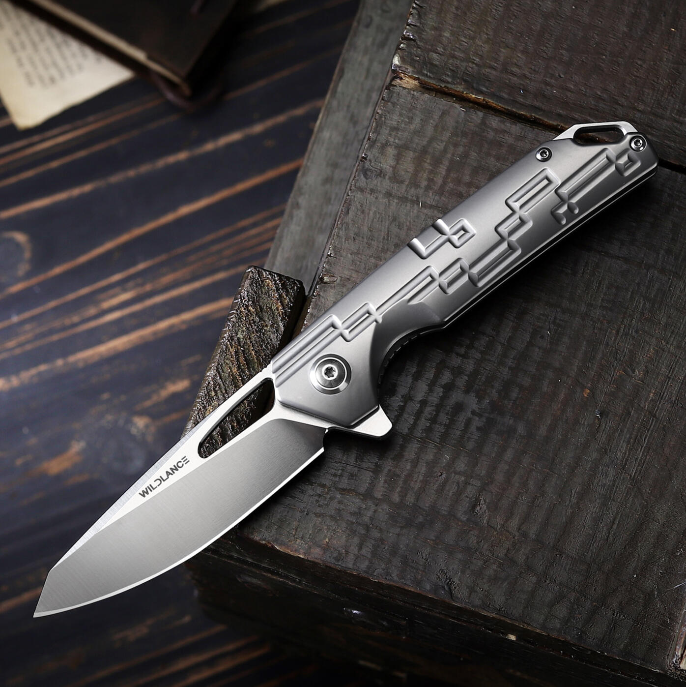 3.3" D2 Steel Blade Titanium Handle Small Pocket Knife for Men Folding Knife with Clip, EDC Folding Knife with Frame Lock, Sharp Camping Survival Hiking Knives PK-01