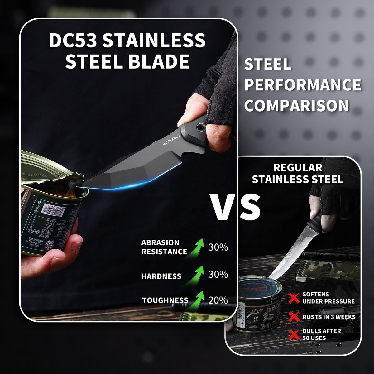 Tecton | DC53 Blade & Black G10 Handle | Black Titanium PVD | FB-01