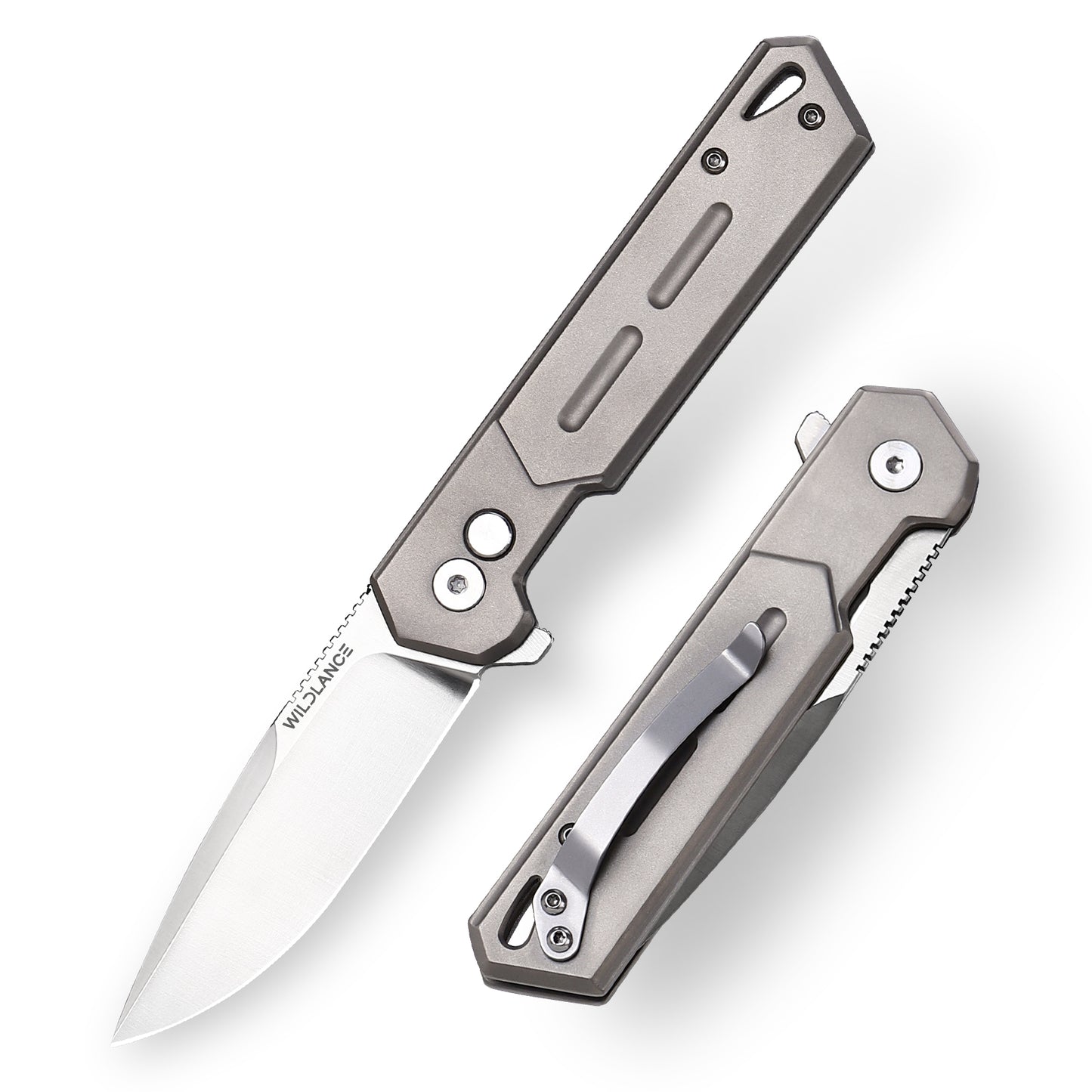 Ti-Swash | Button Lock | D2 Blade & Titanium Handle | TPK-04