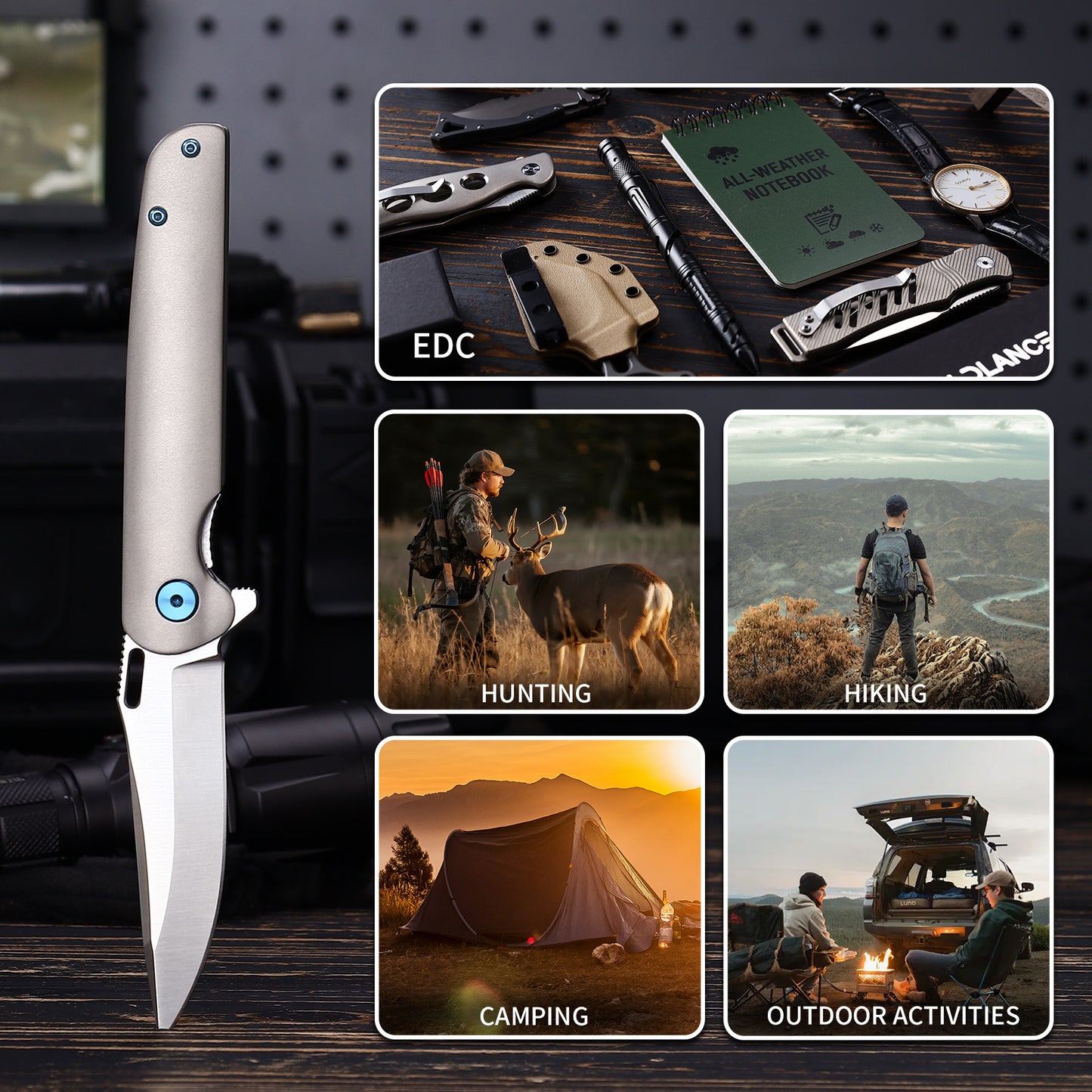 Aurex | Liner Lock | D2 Blade & Titanium Handle | PK-02
