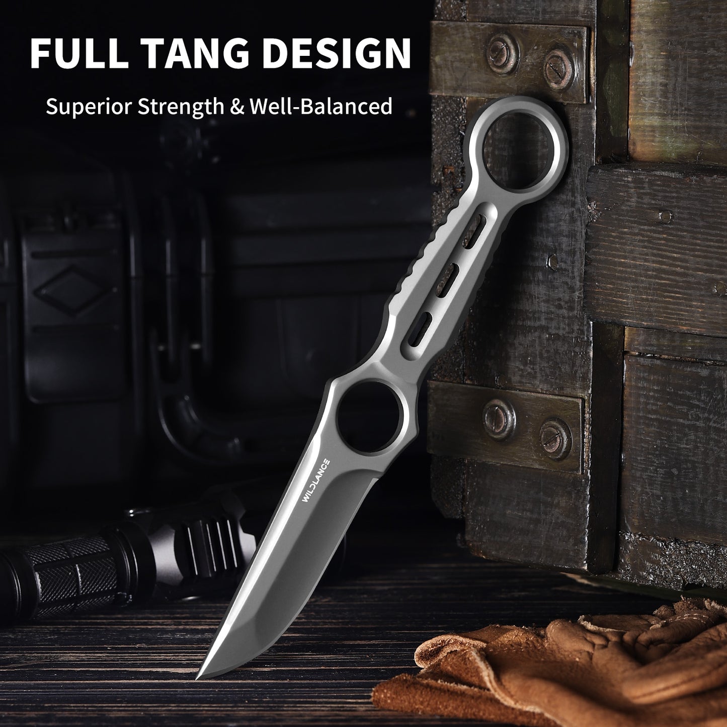 Quorix | Full Tang DC53 Blade | Titanium PVD Finish | Kydex Sheath | IB-01