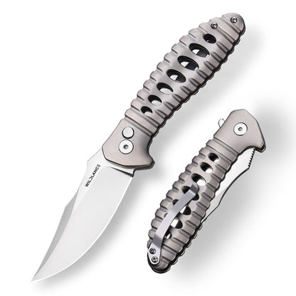 Ti-Swell | Button Lock | D2 Blade & Titanium Handle | TX-01