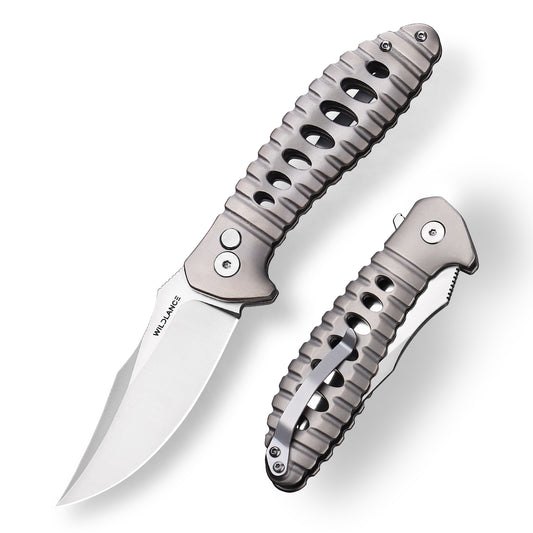 Ti-Swell | Button Lock | D2 Blade & Titanium Handle | TX-01