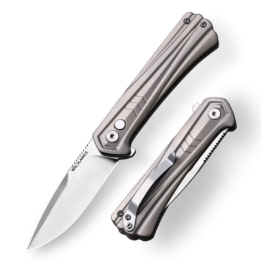 Ti-Flow | Button Lock | D2 Blade & Titanium Handle | TA-02