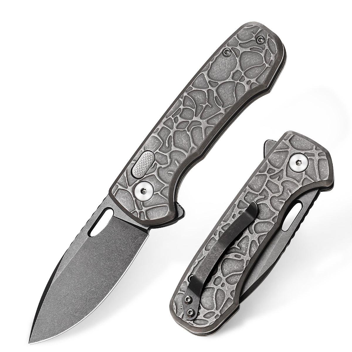 Pallas | Top Liner Lock | D2 Blade & Stonewashed Titanium Handle | PA-02