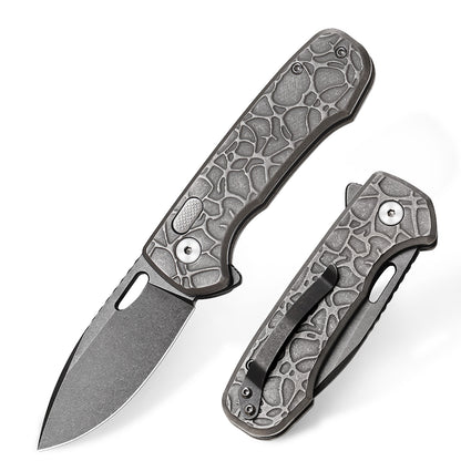 Pallas | Top Liner Lock | D2 Blade & Stonewashed Titanium Handle | PA-02
