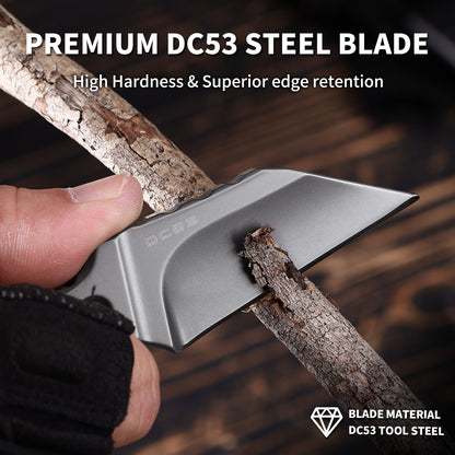 Draxium | Full Tang DC53 Blade | Titanium PVD Finish | Kydex Sheath | IB-04