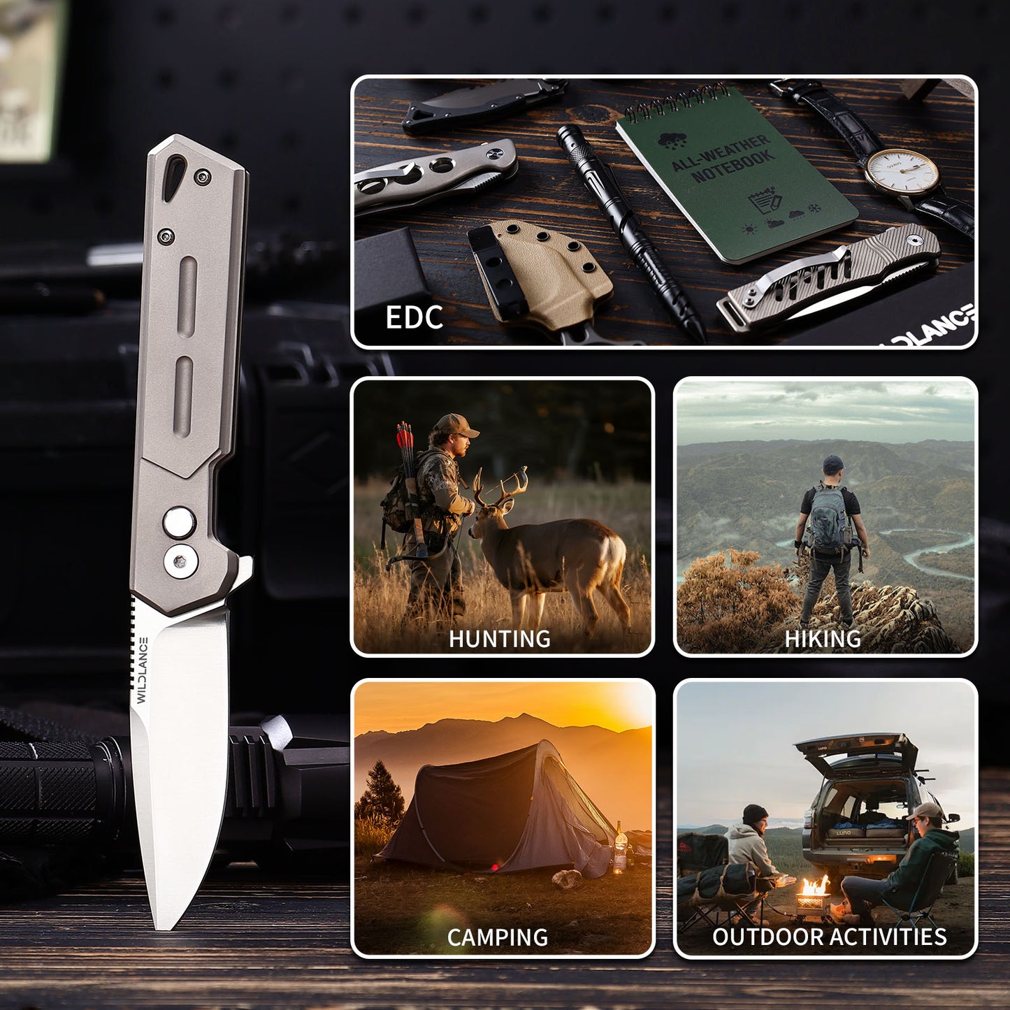 Ti-Swash | Button Lock | D2 Blade & Titanium Handle | TPK-04