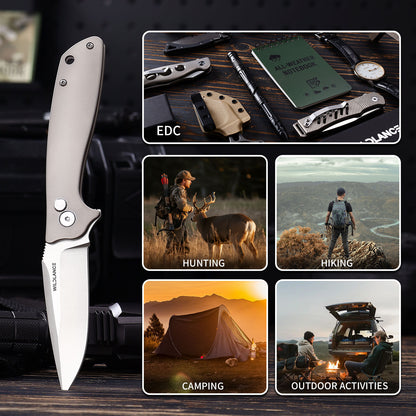 Ti-Surge | Button Lock | D2 Blade & Titanium Handle | TPK-01