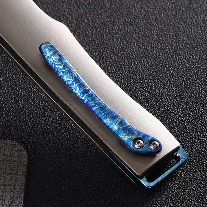 Vesta | Button Lock | D2 Blade & Titanium Handle | VE-03