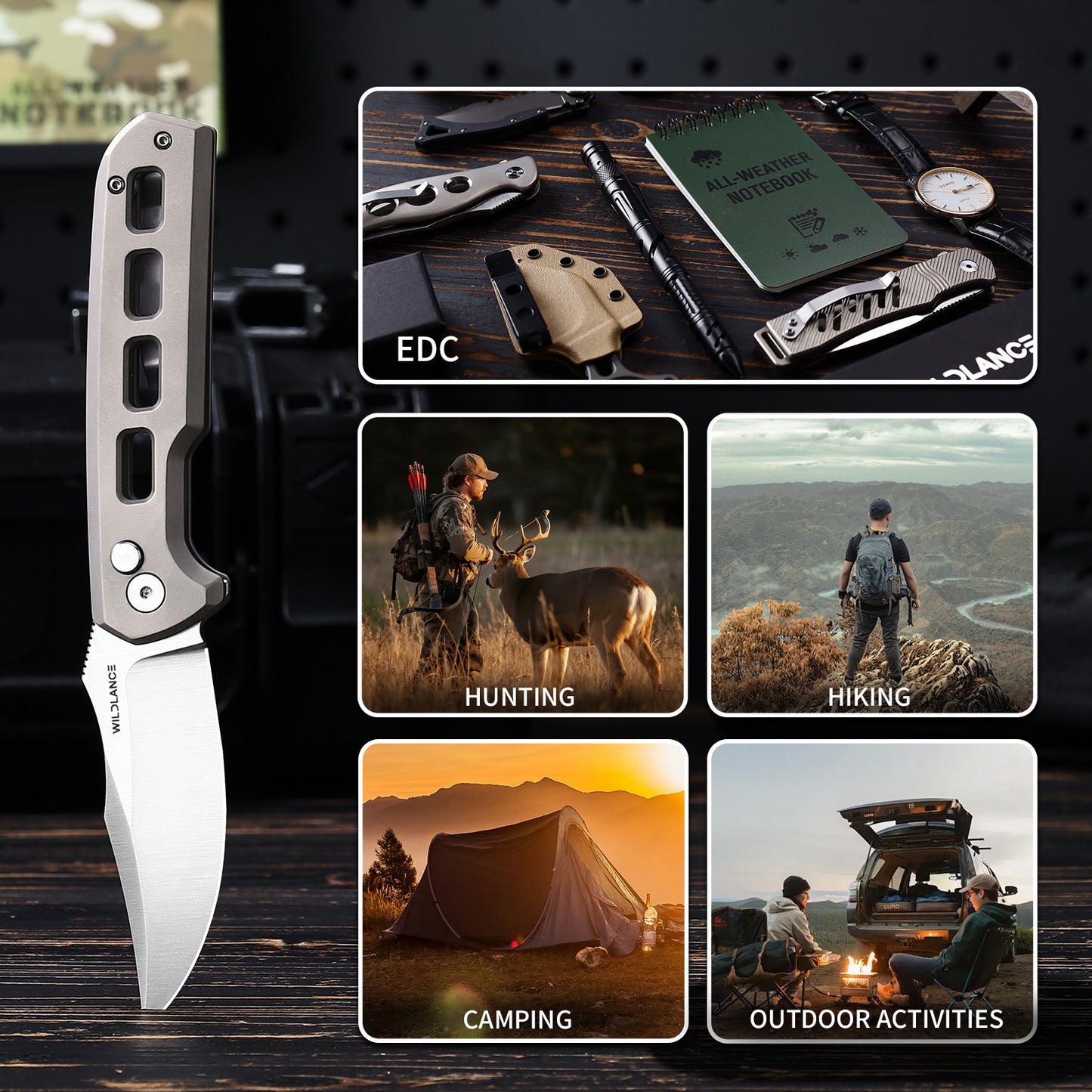 Ti-Tidal | Button Lock | D2 Blade & Titanium Handle | TX-02
