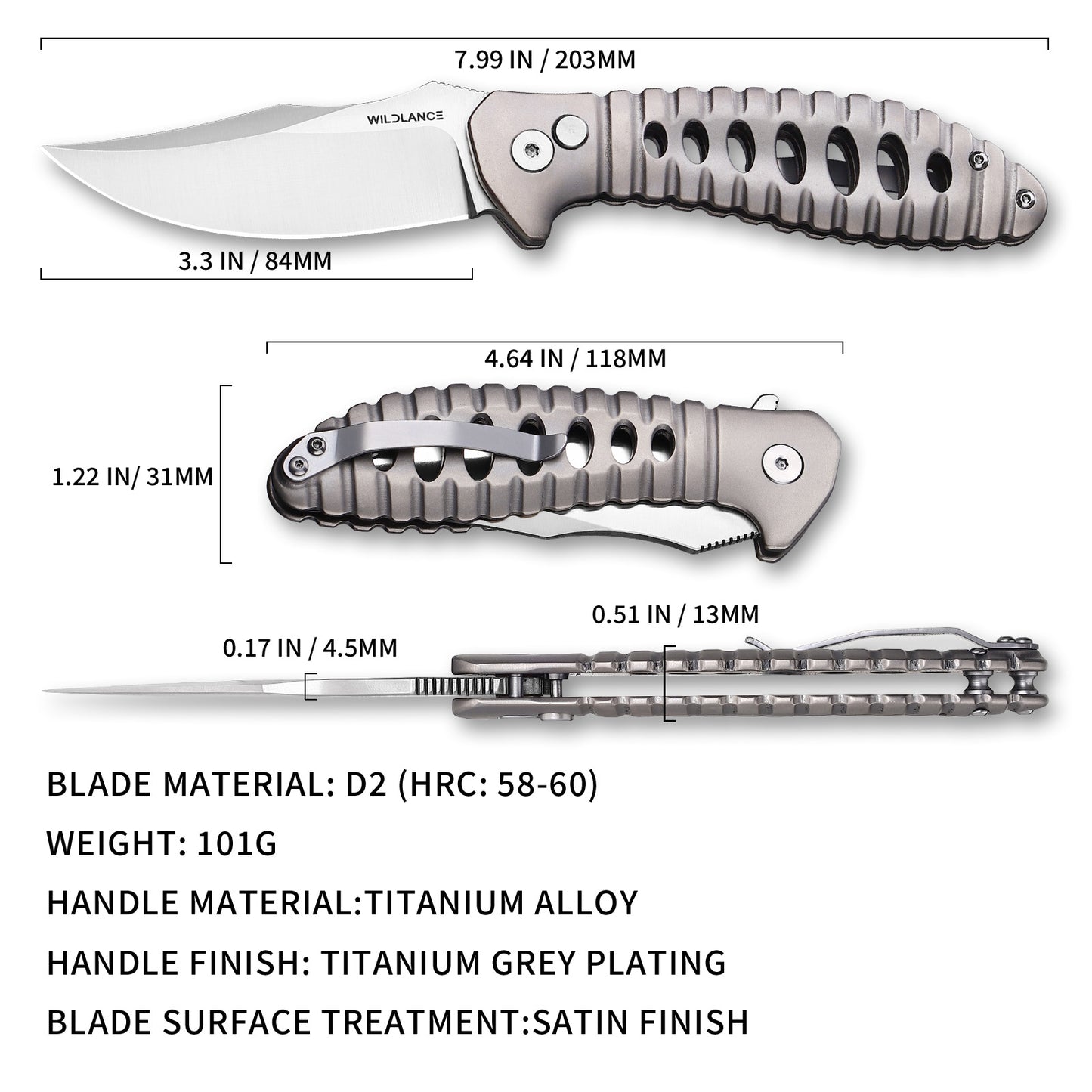 Ti-Swell | Button Lock | D2 Blade & Titanium Handle | TX-01