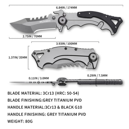 Trident | Frame Lock | 3Cr13 Blade | 3Cr13 & Black G10 Handle | TRD-01