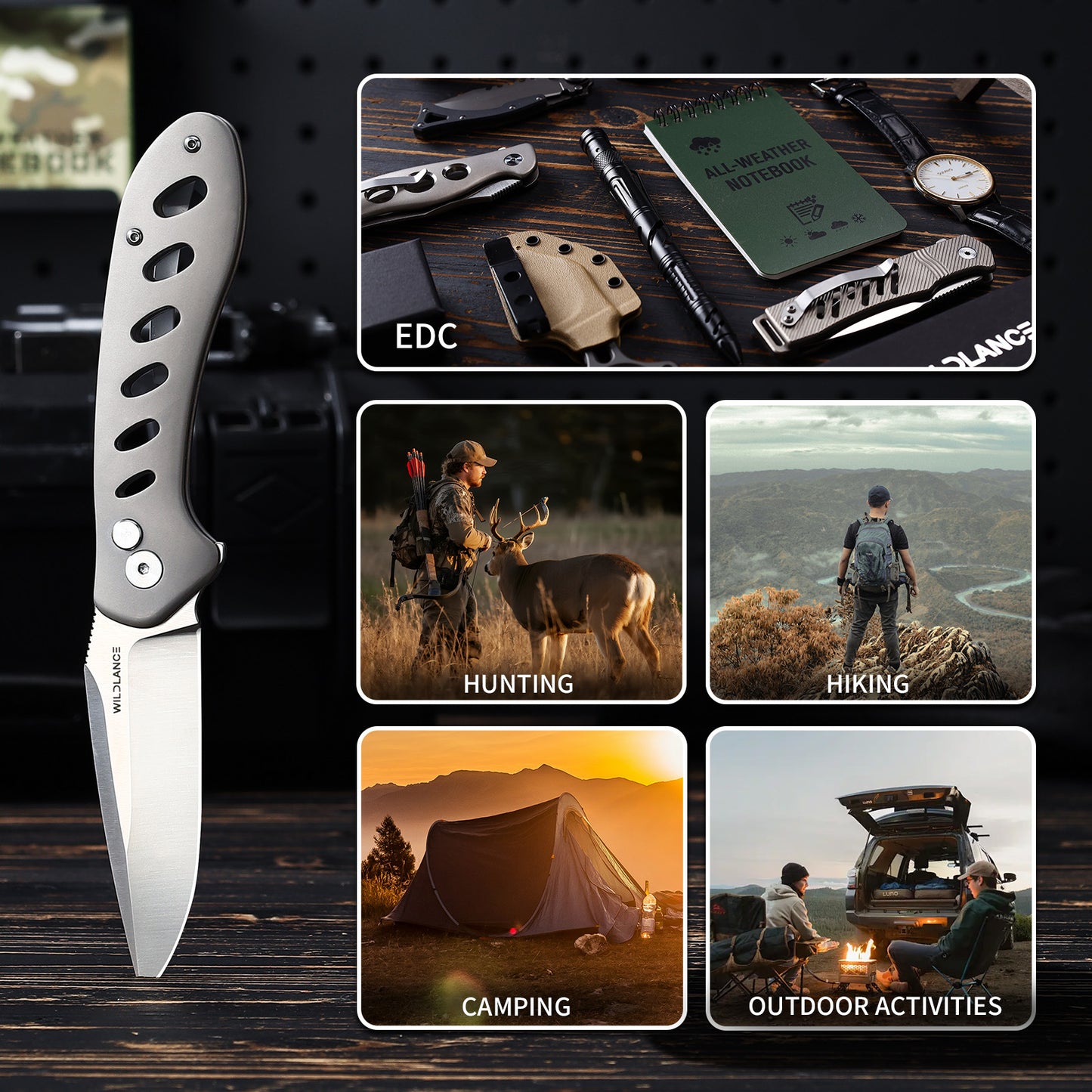 Ti-Flash | Button Lock | D2 Blade & Titanium Handle | TA-03