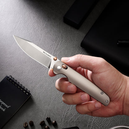 Zylos | Crossbar Lock | D2 Blade & Titanium Handle | PK-03
