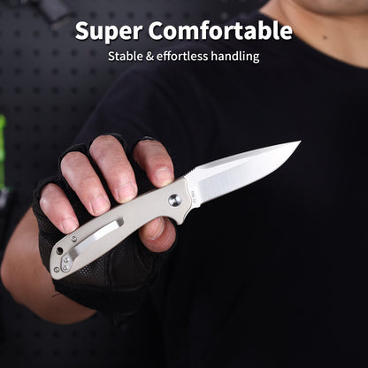 Ti-Surge | Button Lock | D2 Blade & Titanium Handle | TPK-01