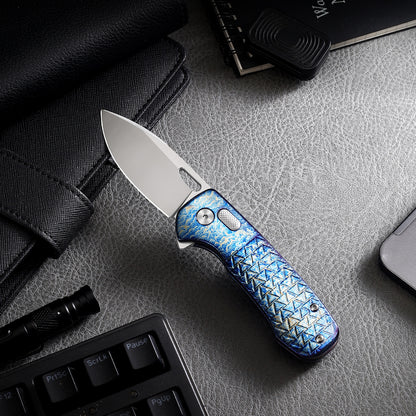 Pallas | Top Liner Lock | D2 Blade & Flamed Titanium Handle | PA-01