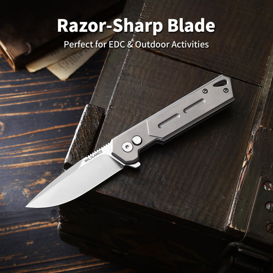 Ti-Swash | Button Lock | D2 Blade & Titanium Handle | TPK-04