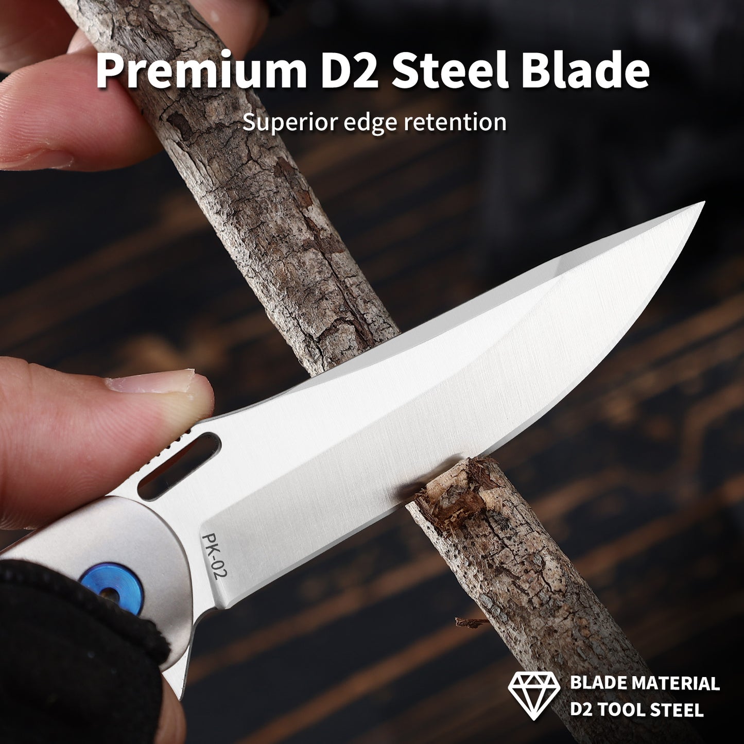 Aurex | Liner Lock | D2 Blade & Titanium Handle | PK-02
