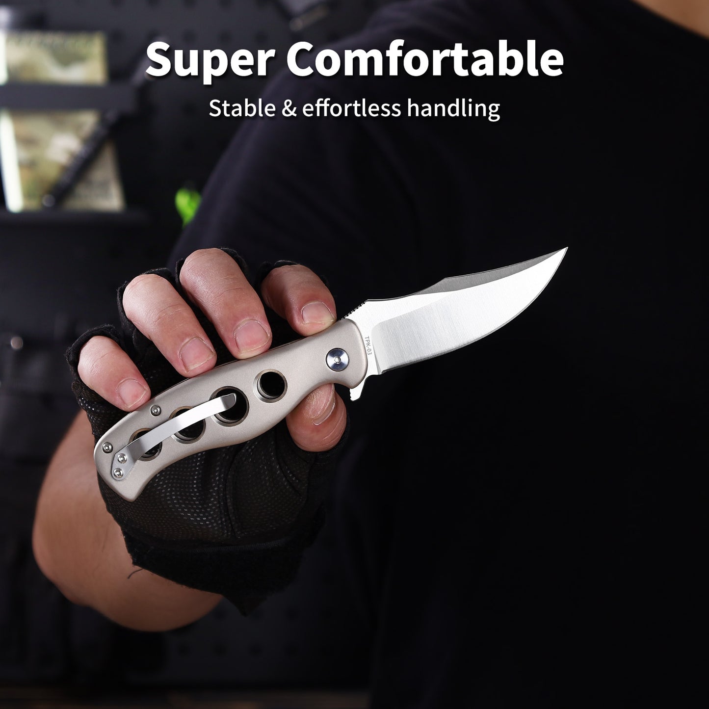 Torrent | Button Lock | D2 Blade & Titanium Handle | TPK-03