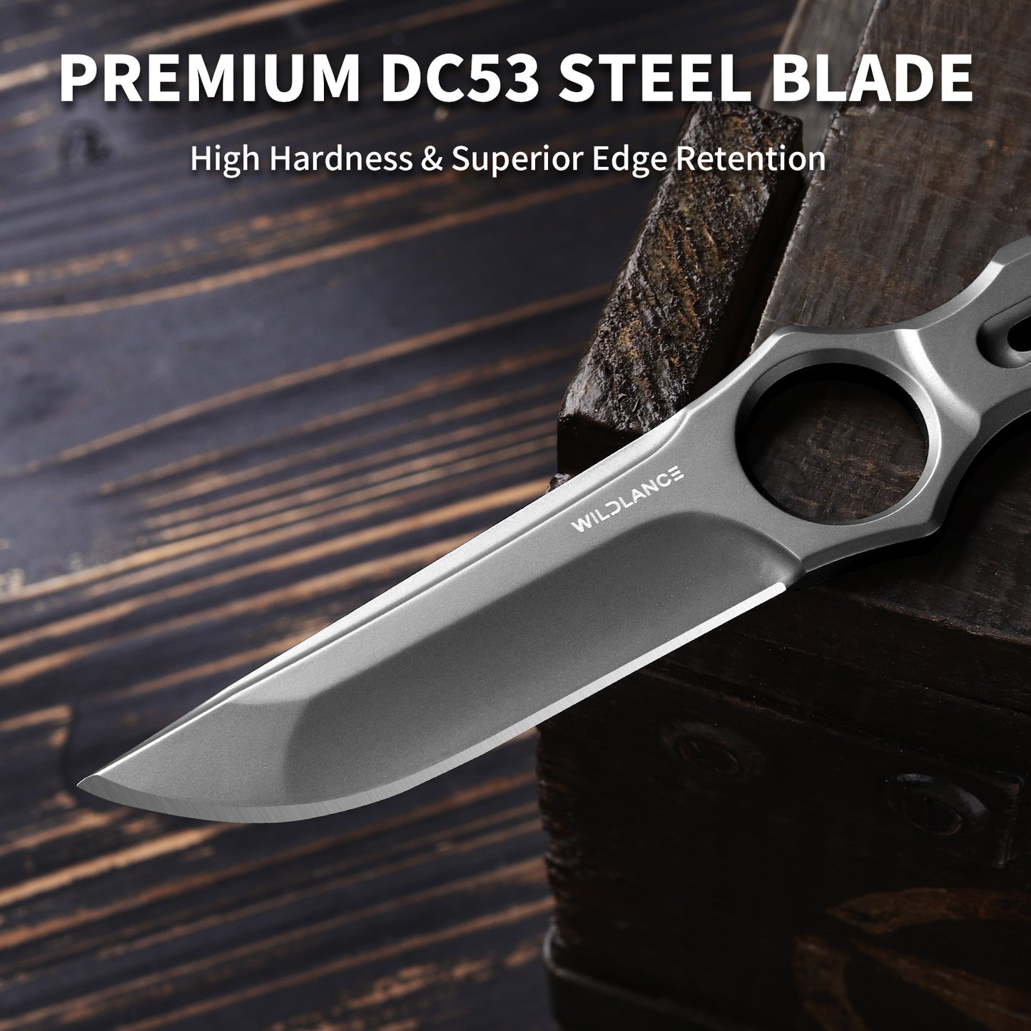 Quorix | Full Tang DC53 Blade | Titanium PVD Finish | Kydex Sheath | IB-01