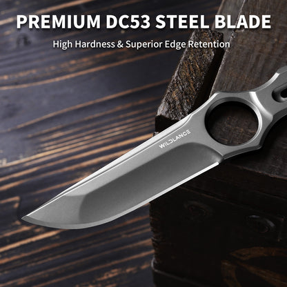 Quorix | Full Tang DC53 Blade | Titanium PVD Finish | Kydex Sheath | IB-01