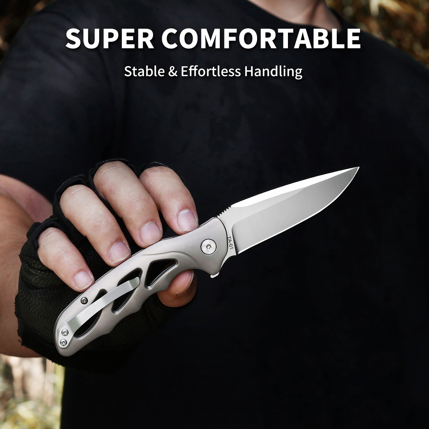 Ti-Drift | Button Lock | D2 Blade & Titanium Handle | TA-01