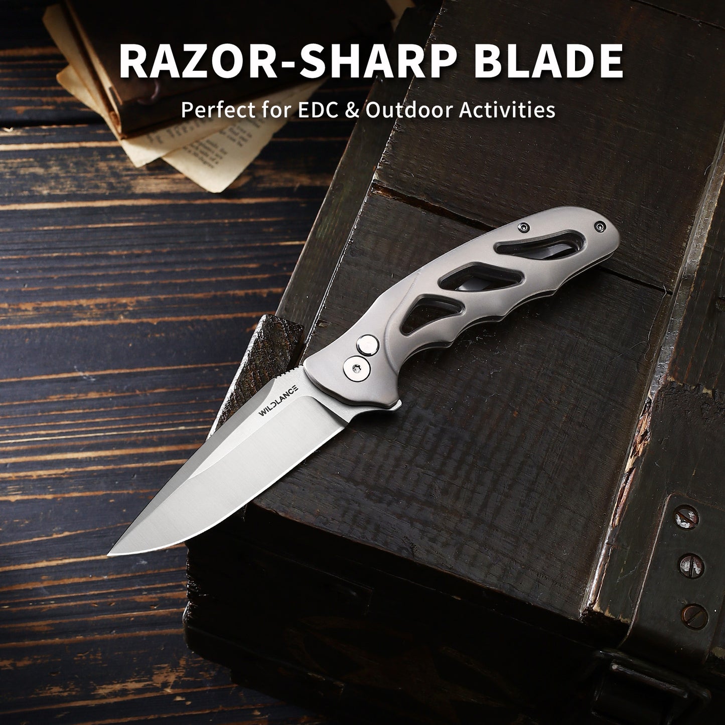Ti-Drift | Button Lock | D2 Blade & Titanium Handle | TA-01