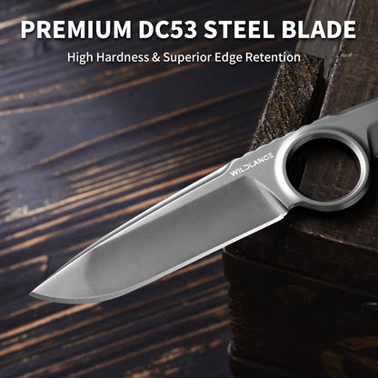 Ferren | Full Tang DC53 Blade | Titanium PVD Finish | Kydex Sheath | IB-02