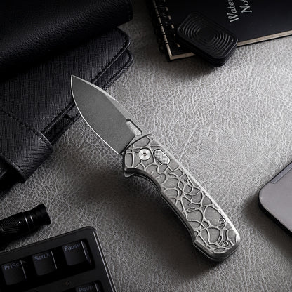 Pallas | Top Liner Lock | D2 Blade & Stonewashed Titanium Handle | PA-02