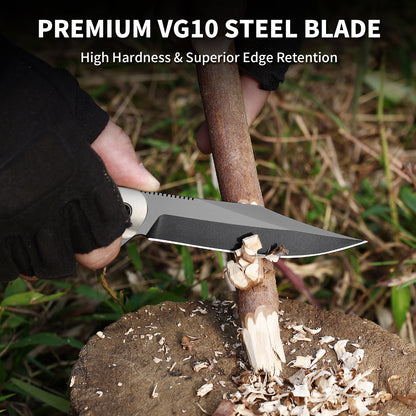 Luneris | VG10 Blade & Titanium Handle | Titanium PVD Finish | TH-01