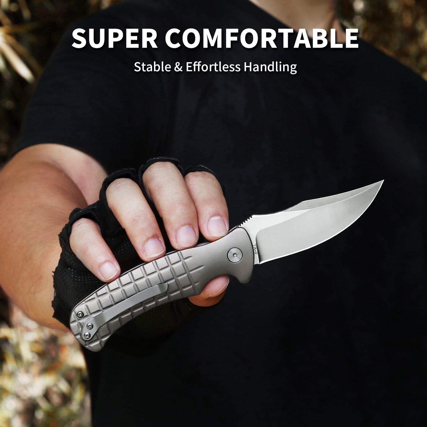 Ti-Reef | Button Lock | D2 Blade & Titanium Handle | TX-03