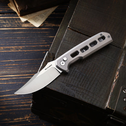 Ti-Tidal | Button Lock | D2 Blade & Titanium Handle | TX-02