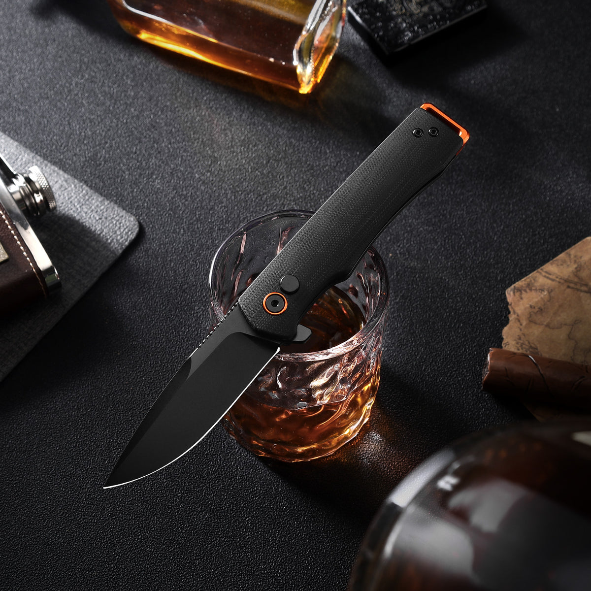 Vesta | Button Lock | D2 Blade & G10 Handle | VE-01