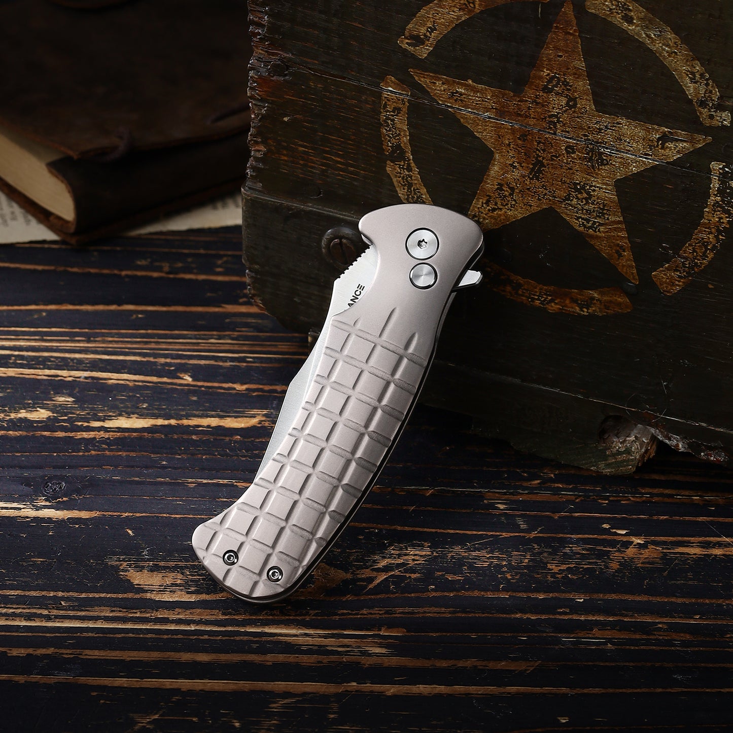 Ti-Reef | Button Lock | D2 Blade & Titanium Handle | TX-03