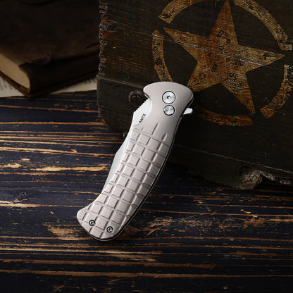 Ti-Reef | Button Lock | D2 Blade & Titanium Handle | TX-03