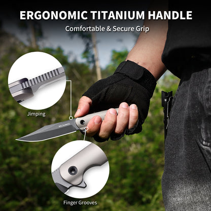 Luneris | VG10 Blade & Titanium Handle | Titanium PVD Finish | TH-01