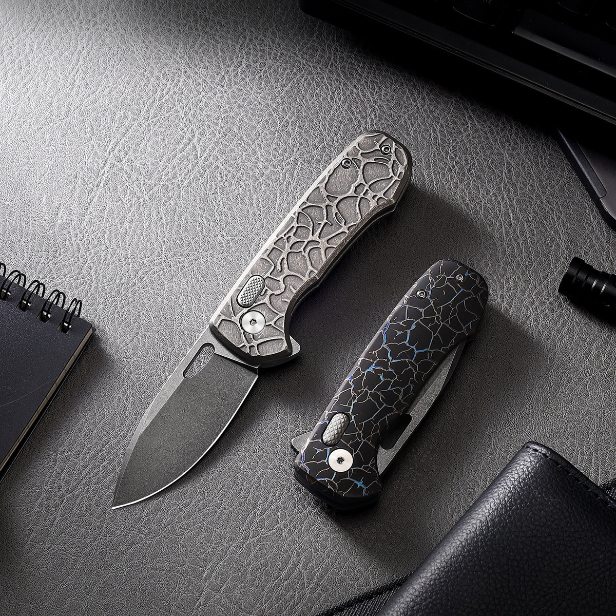Pallas | Top Liner Lock | D2 Blade & Stonewashed Titanium Handle | PA-02