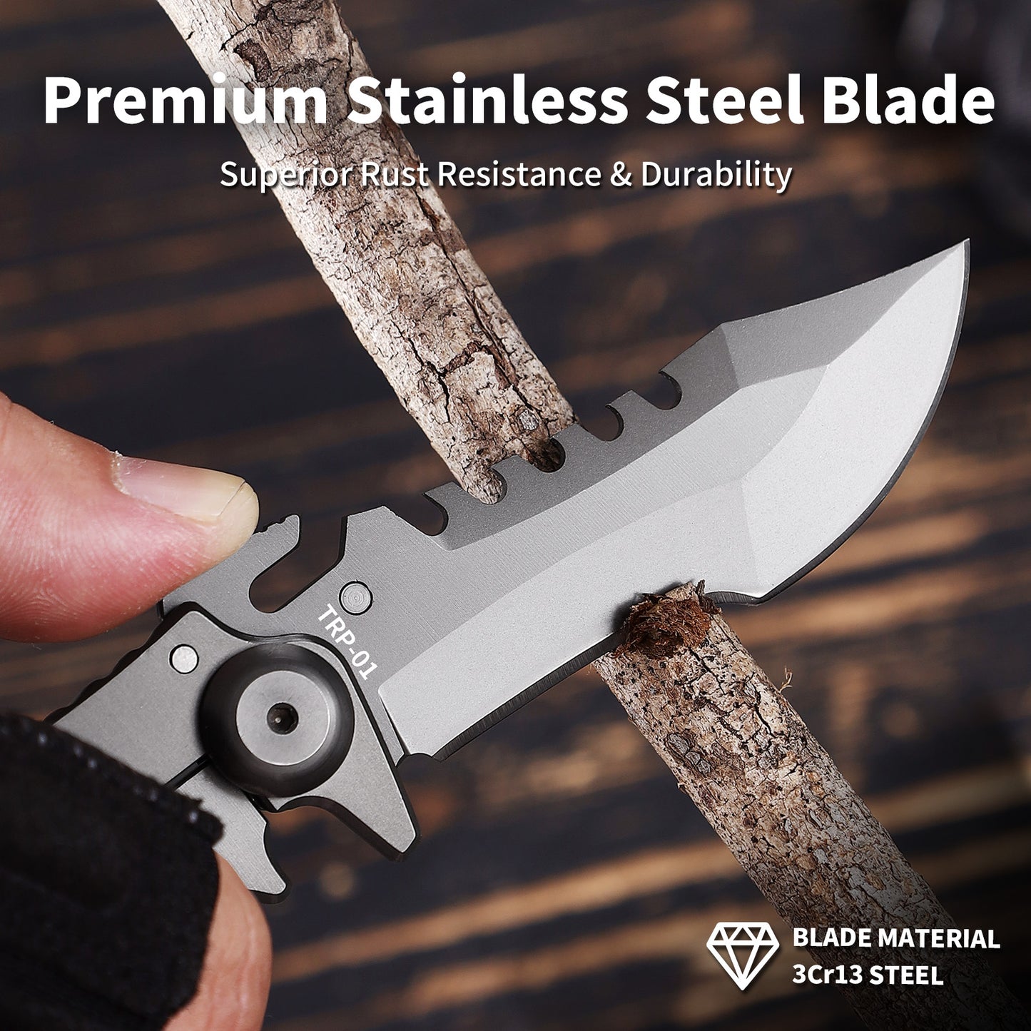 Trident | Frame Lock | 3Cr13 Blade | 3Cr13 & Black G10 Handle | TRD-01