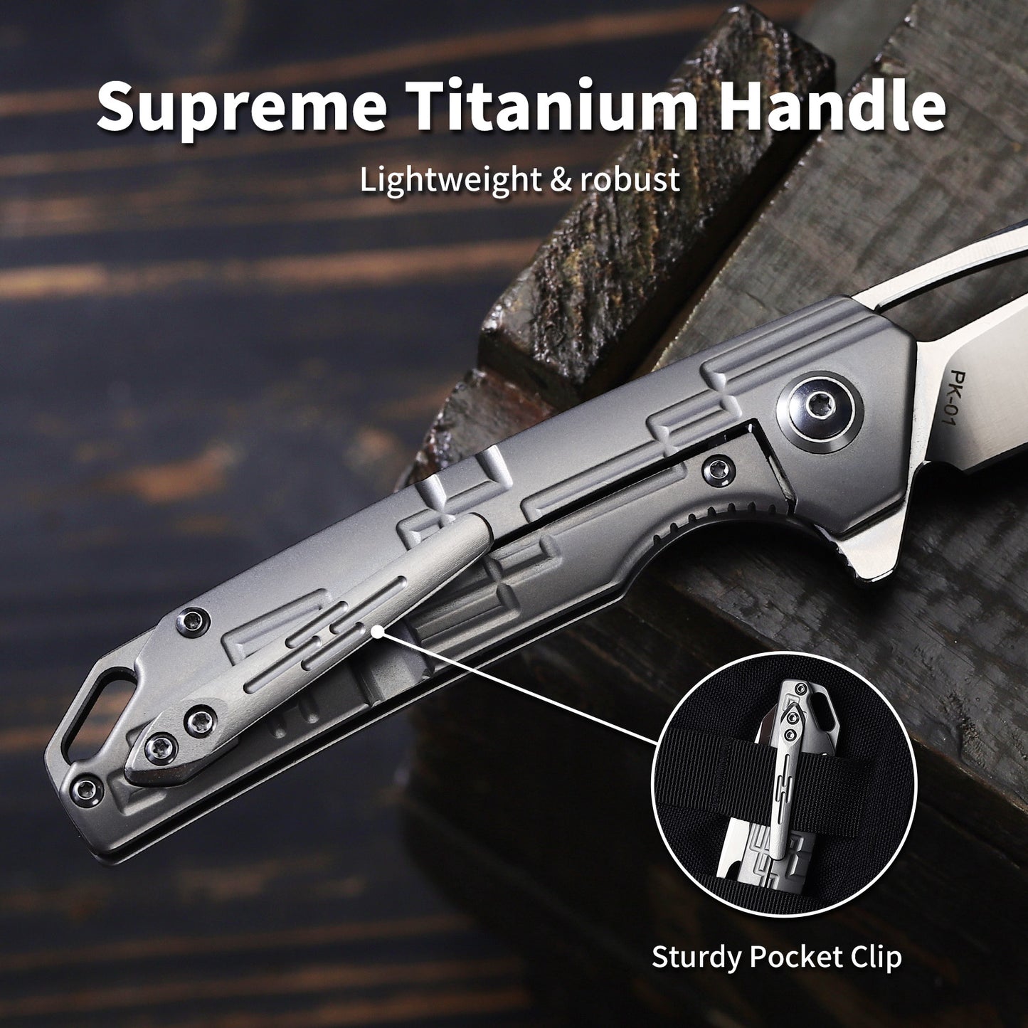 Vertex | Frame Lock | D2 Blade & Titanium Handle | PK-01