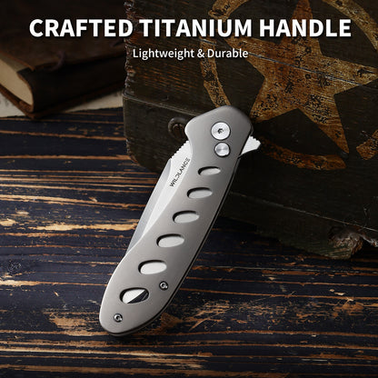 Ti-Flash | Button Lock | D2 Blade & Titanium Handle | TA-03