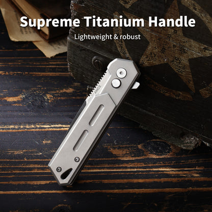 Ti-Swash | Button Lock | D2 Blade & Titanium Handle | TPK-04