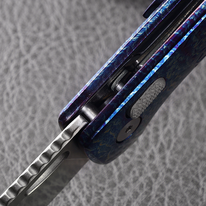 Pallas | Top Liner Lock | D2 Blade & Flamed Titanium Handle | PA-01