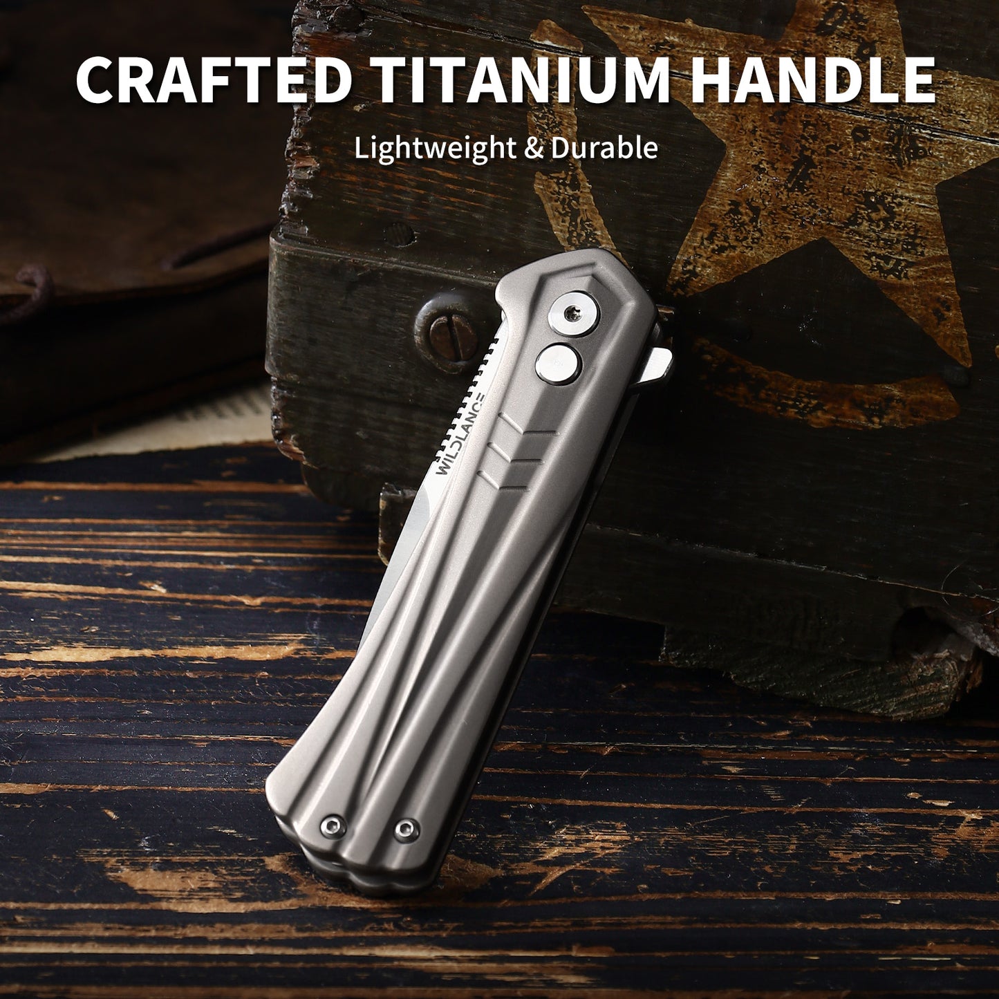 Ti-Flow | Button Lock | D2 Blade & Titanium Handle | TA-02