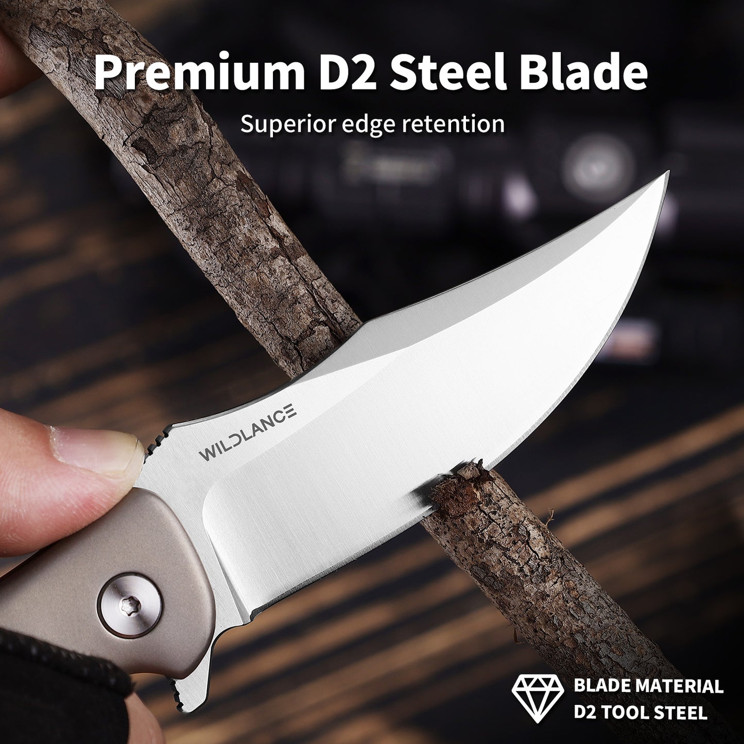 Torrent | Button Lock | D2 Blade & Titanium Handle | TPK-03