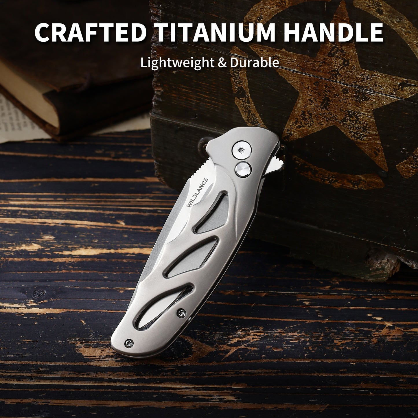 Ti-Drift | Button Lock | D2 Blade & Titanium Handle | TA-01